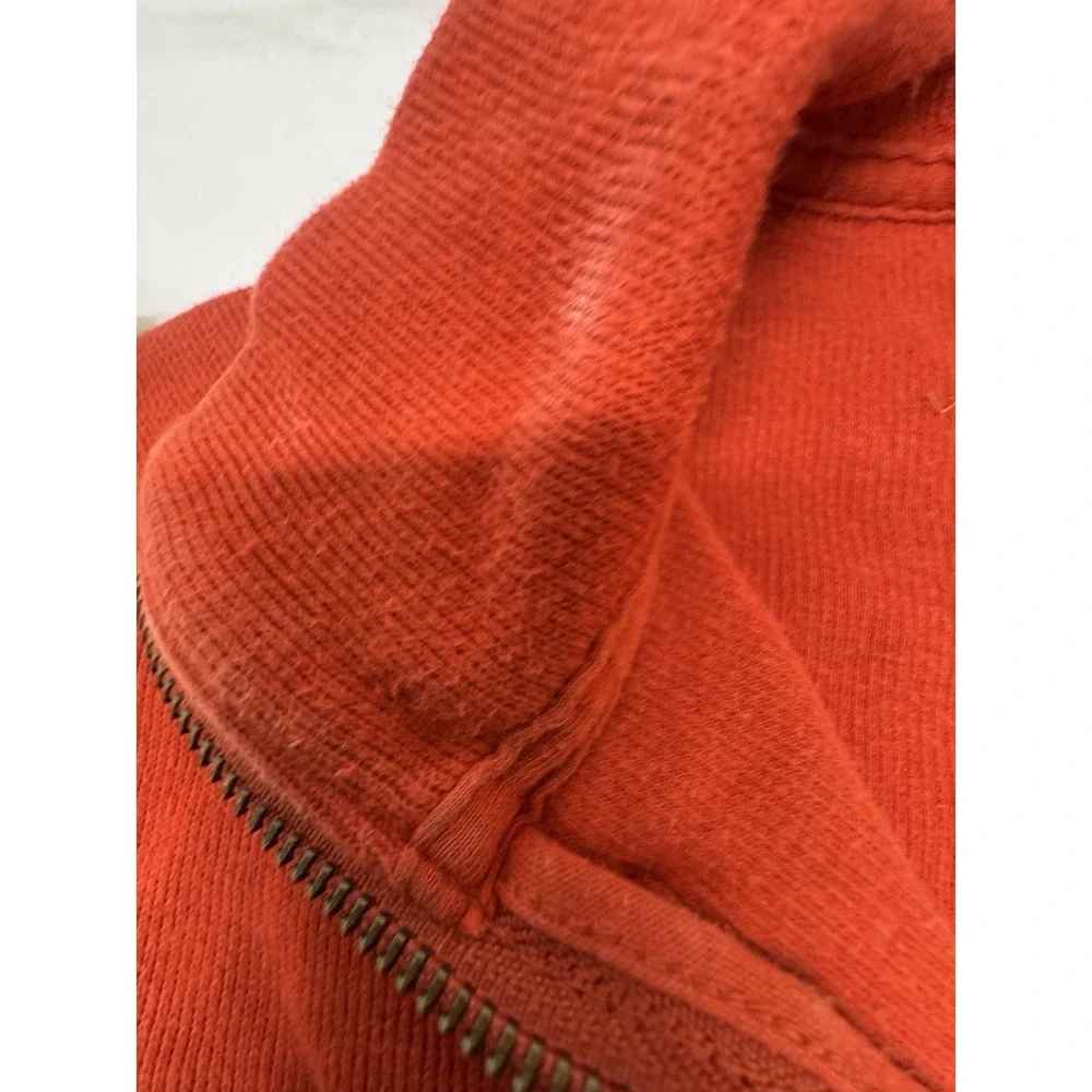 Polo Ralph Lauren Sweater 1/4 Zip Pullover Mockneck Orange Men Sz M Pony Ribbed